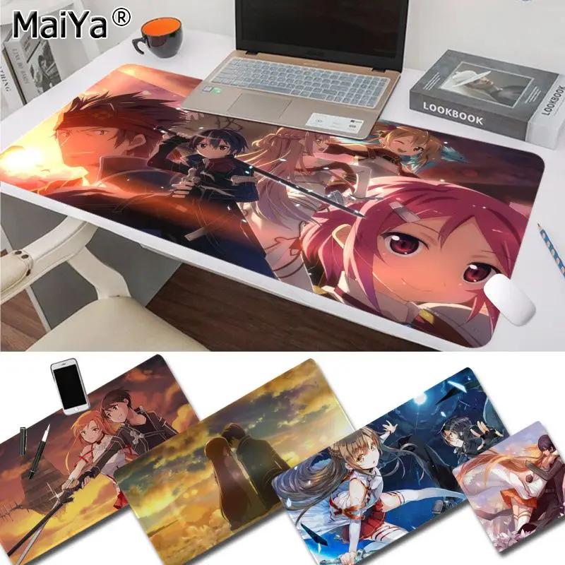 Maiya sword art online sao Krito Asuna игровой коврик для мыши из натурального каучука Настольный