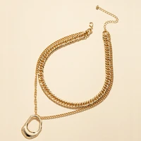 double layer layer wear necklace ins exaggerated thick chain female necklace