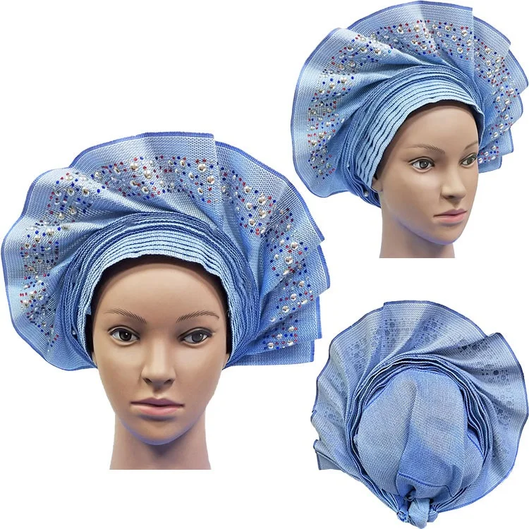 Африканский ASO OKE Gele головное украшение высокого качества нигерийский традиционный свадебное использование 013 Авто Gele