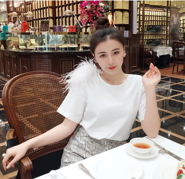 Футболка WHITNEY WANG модная уличная одежда Женская футболка из искусственной кожи на