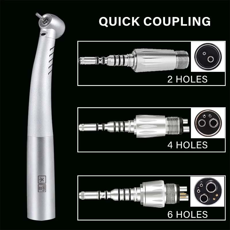 KAVO Type Dental Optical Fiber LED Turbine High Speed Handpiece 4 Water Spray Compatible 2 4 6 Holes Quick Coupling