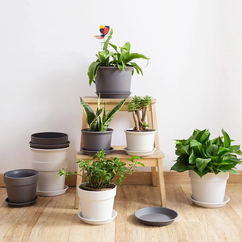 Домашний пластиковый горшок для растений цветочный поднос с ремнем оригинальный