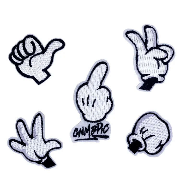 

Нашивки с белыми жестами для вышивки, 50 шт./лот, аксессуары для украшения одежды, железная термоаппликация «сделай сам»