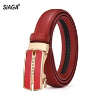 new design ladies automatic belt buckle metal fashion red genuine leather female belts 2 3cm width accessories 2022 ak025