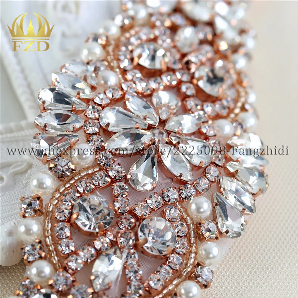 FZD розничная продажа 1 шт. Кристальный свадебный пояс с бусинами со стразами и