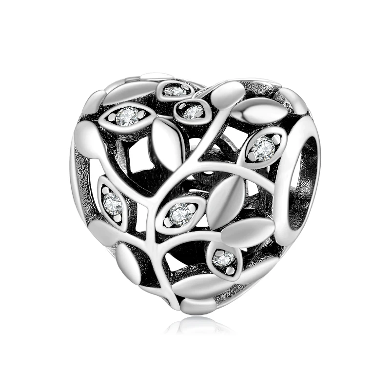 

Authentic 925 Sterling Silver sparkling CZ Tree of heart beads for Jewelry making Fit Original Pandora Charm Bracelet