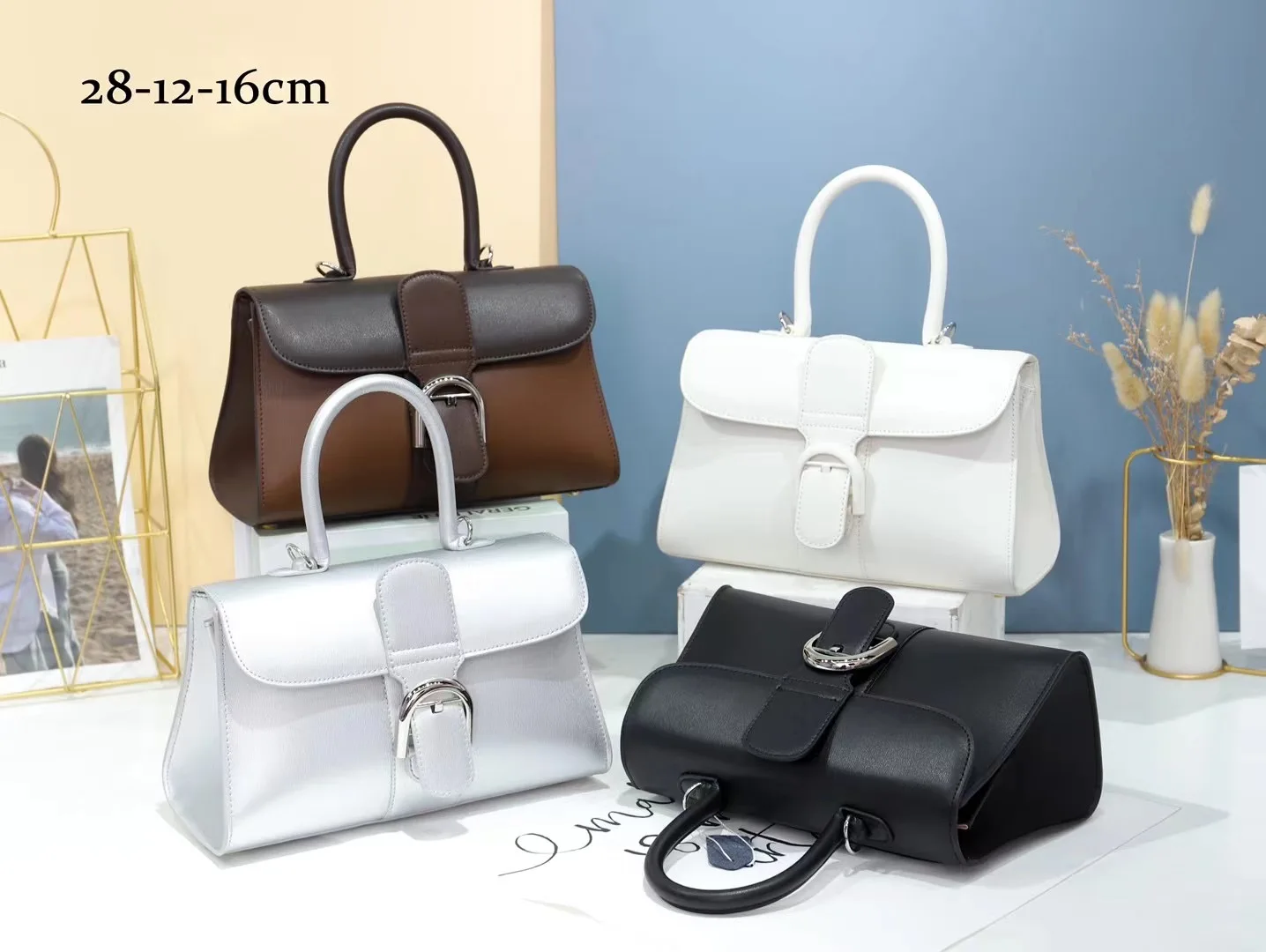 

free shipping the new style fashion genuine cow leather women handbag one shoulder bag crossbody bag 4 color 28cm