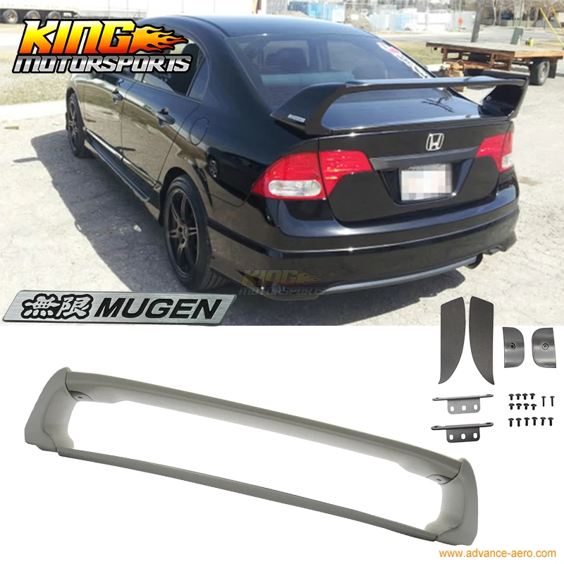 Подходит для 06-11 Honda Civic 4 Двери Седан Mugen спойлер заднего багажника крыла ABS 06 07 08 09