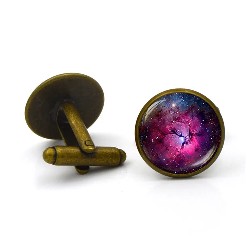 Новинка 2018 запонки в виде фиолетовой туманности высококачественные модные