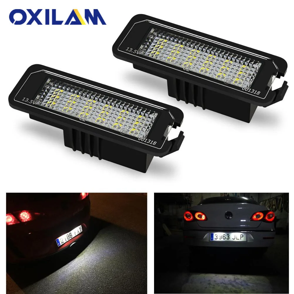 Светодиодный светильник для номерного знака 18SMD без ошибок Golf MK4 MK5 MK6 Passat Polo CC Eos