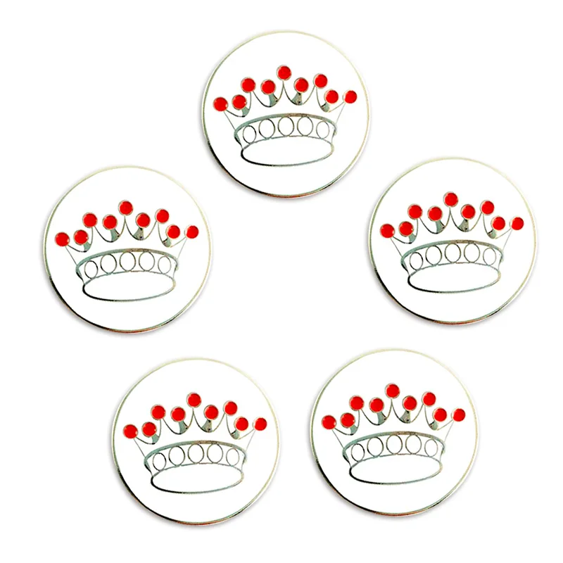 5 crown PINMEI Embossied Golf Ball Marks наборы из 5 маркеров для гольфа Подарки для гольфа для леди / детей, подходящие для любых магнитных зажимов для шляп для гольфа - Цвет: 5 crown