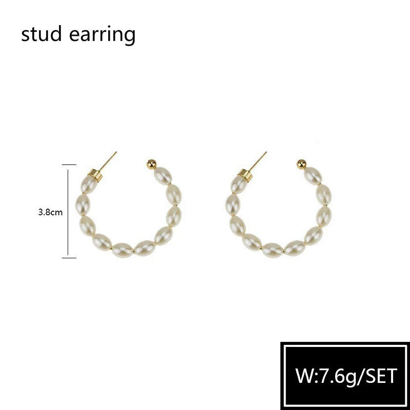 Модный вышитый бусинами жакет псевдо жемчуг серьги-кольца для женщин 2021 модный