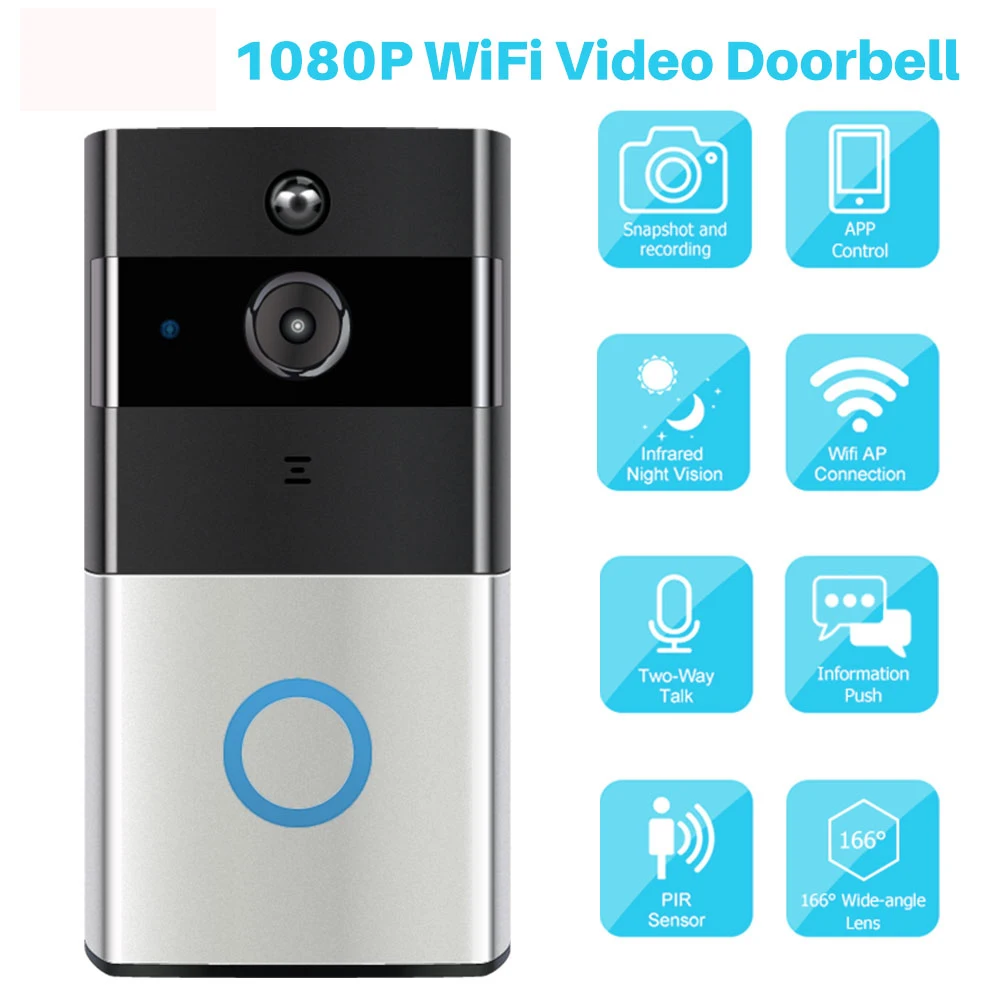 Беспроводной дверной звонок geekl с камерой Wi Fi видеодомофон 1080P двустороннее аудио