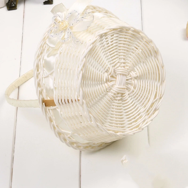 

Woven Flower Basket Home Decoration Decoration Flower Basket Bow Tie Storage Basket Rattan Woven Hand Basket Set