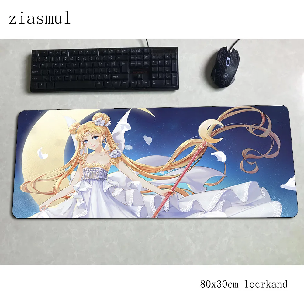 Sailor moon padmouse 80x30 см игровой коврик для мыши милый большой коврик для мыши геймер компьютерный Настольный коврик для ПК notbook mousemate