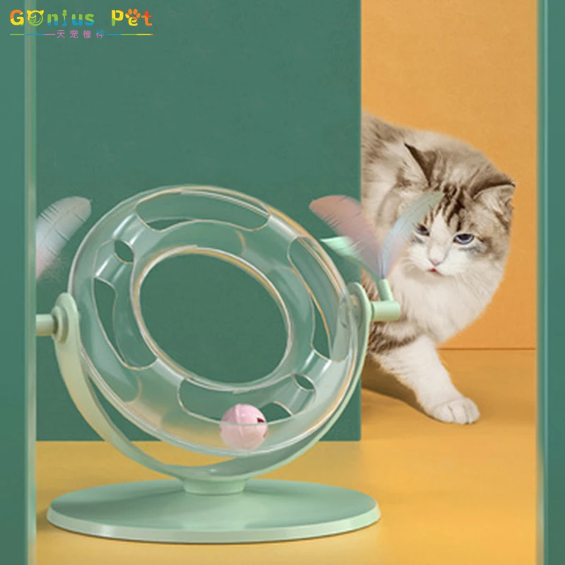 

Cat Toys Interactive Toys For Cats Free Shipping Roller Coaster Toy Feather Bell Cat Play Fun Cats Supplies For Cats Accessories