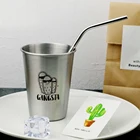 350 мл500 мл Нержавеющаясталь Пинта чашки Blesiya сока воды чашки объемом в пинту напитков кружки на открытом воздухе туристические кружки, чашки с крышкой и трубочкой