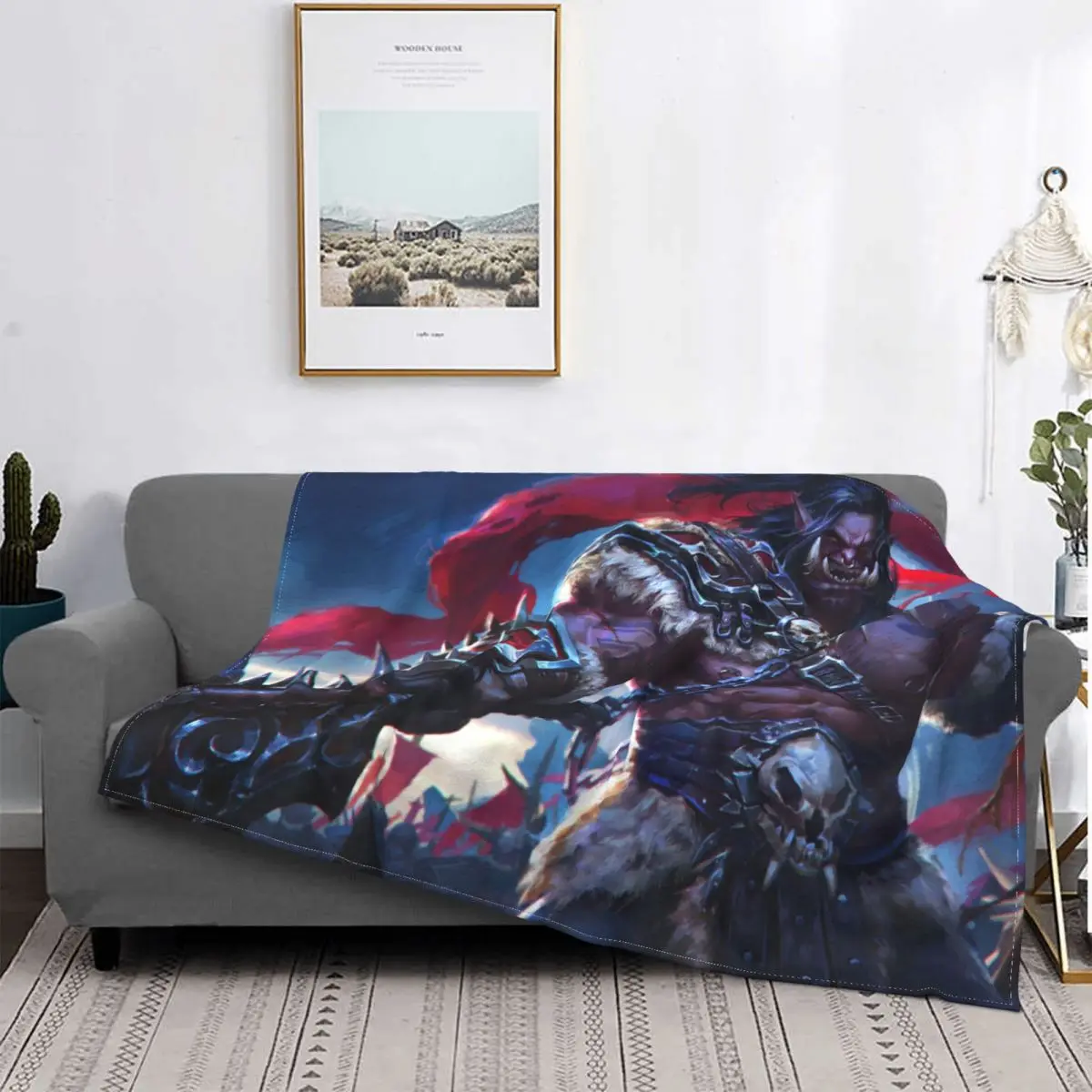 

Manta de franela de World of Warcraft Druid, manta de juego de rol, decoración militar, colcha portátil para el hogar