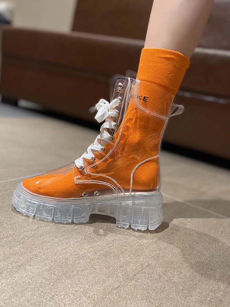 

Женские Прозрачные ботинки на платформе, синие Яркие босоножки на высоком каблуке, роскошная дизайнерская обувь, лето 2021