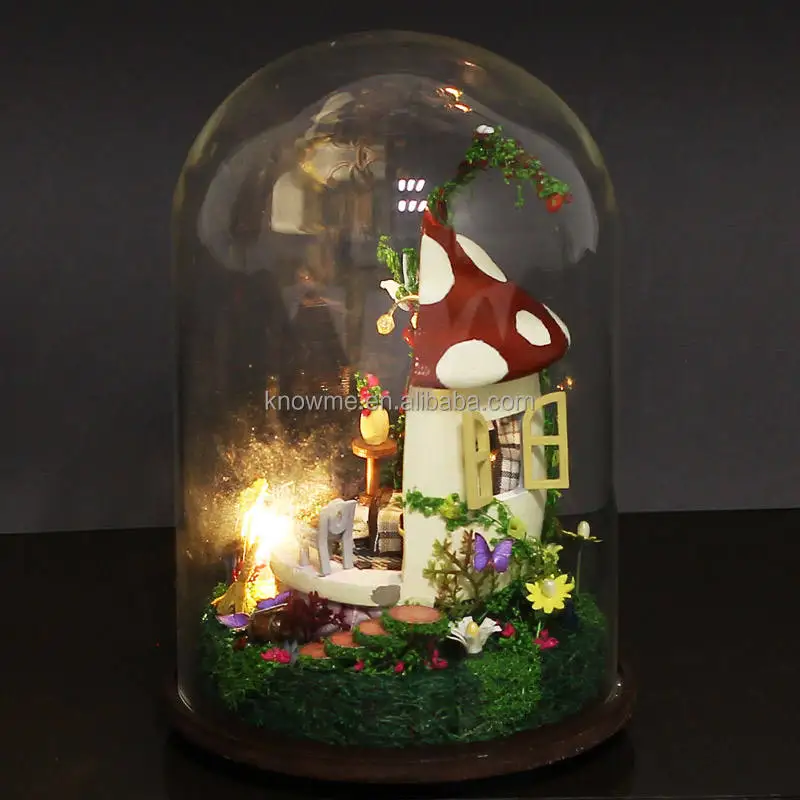 

led lights car accessories led IIECREATE miniature doll house with furniture toy for decoration glass balls/diy music gl