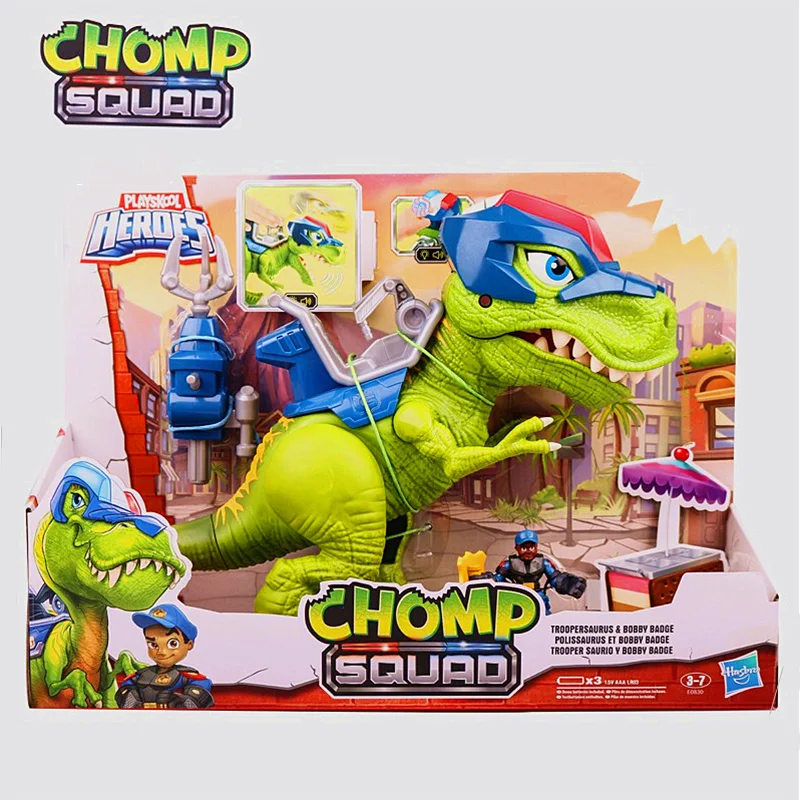 

25cm-31cm Hasbro Dinosaur Rescue Team Tyrannosaurus Children's sound and light simulation animal model large toy Action PVC Coll