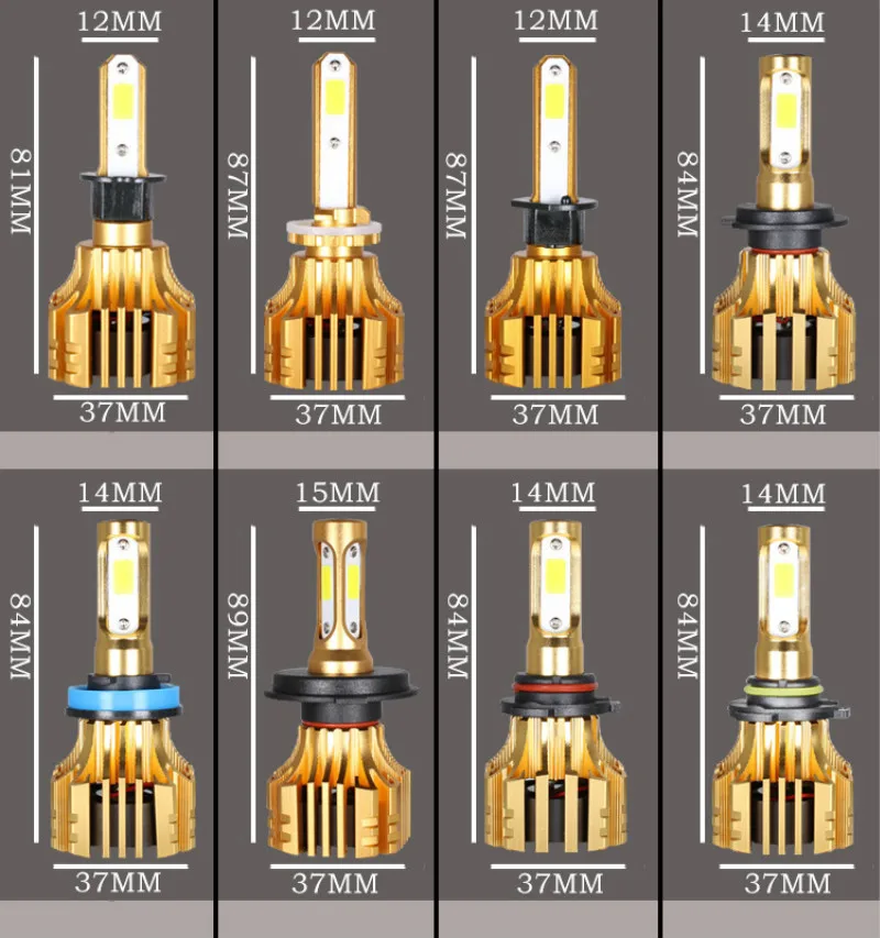 COB универсальные светодиодные лампы для автомобильных фар H4 Led H7 H11 H3 9005 880 12V 4000LM