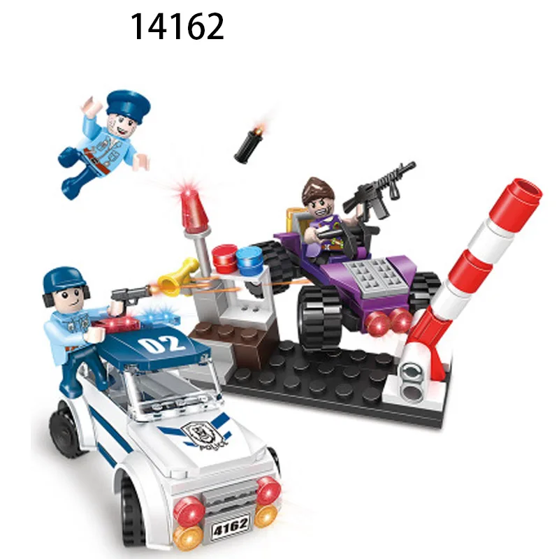 Городской полицейский патрульный автомобиль строительные блоки ATM лодка корабль