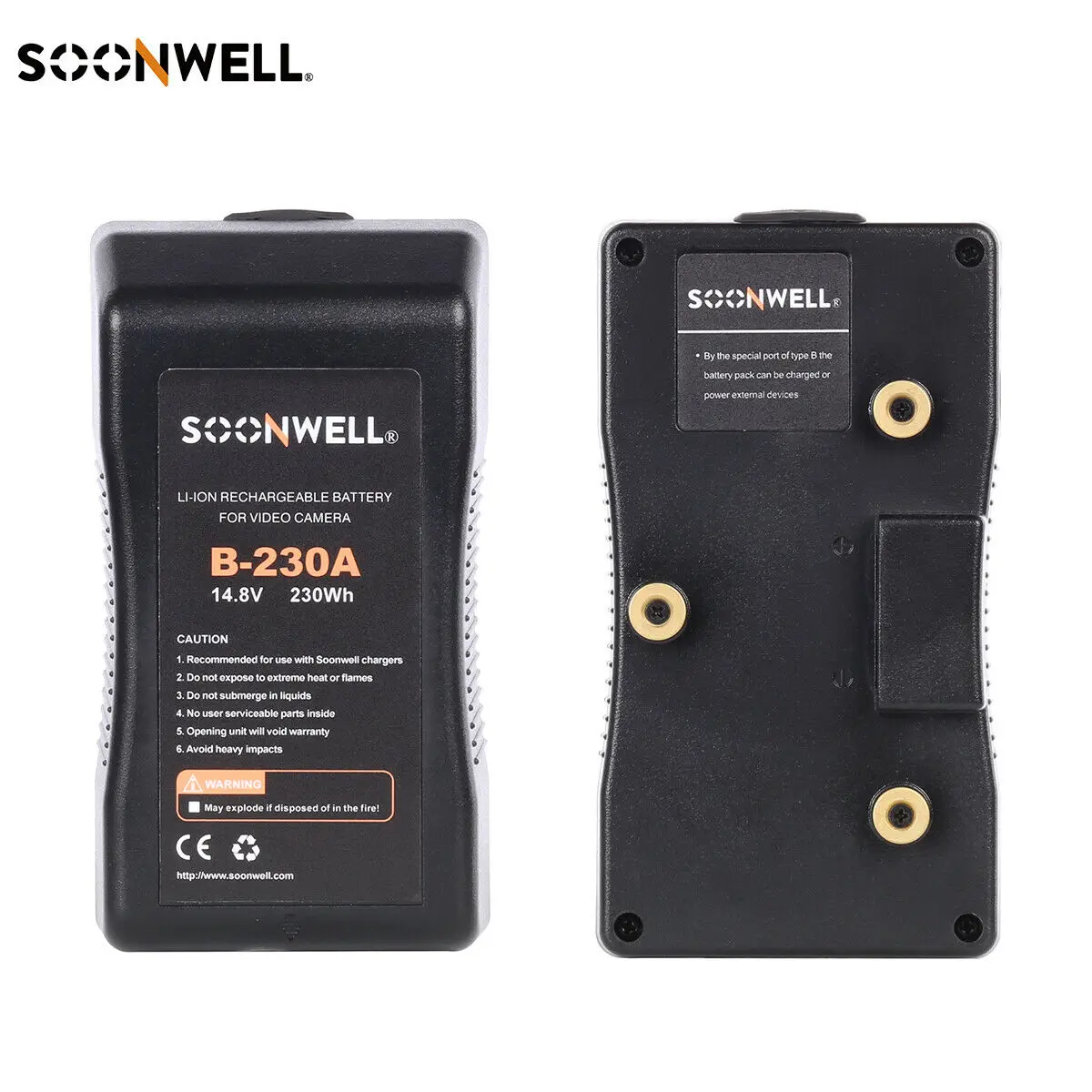 SOONWELL Camera Anton Bauer Gold Mount Li-Ion Battery 230Wh перезаряжаемый золотой аккумулятор для
