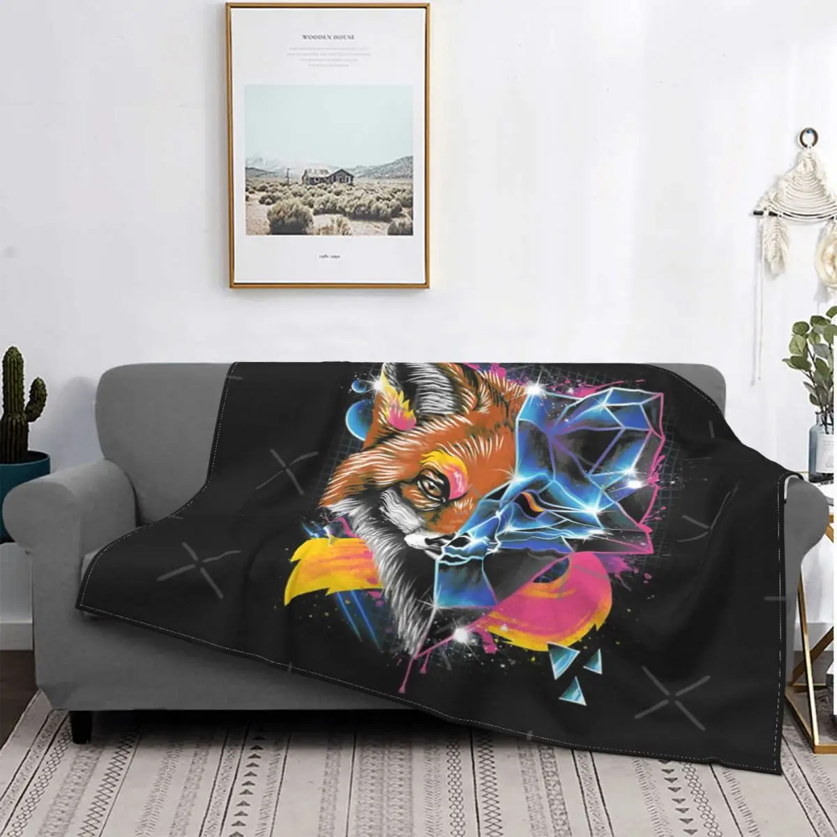 

Rad Fox-Manta a cuadros para cama, manta de Picnic, toalla de playa de lujo