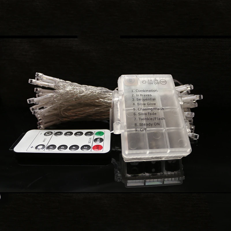 Светодиодная гирлянда с дистанционным управлением уличный шнурок на батарейках