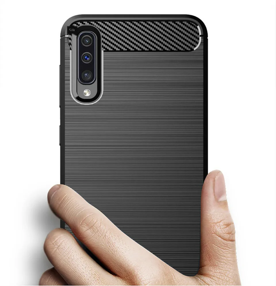Чехол для телефона для samsung Galaxy A50S защита из углеродного волокна узор силиконовый Ударопрочный Мягкий