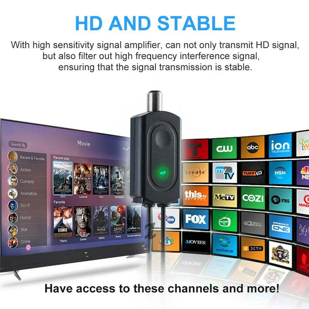 Комнатная ТВ антенна + Цифровая HD Freeview усиленный Тонкий телевизор диапазон 450