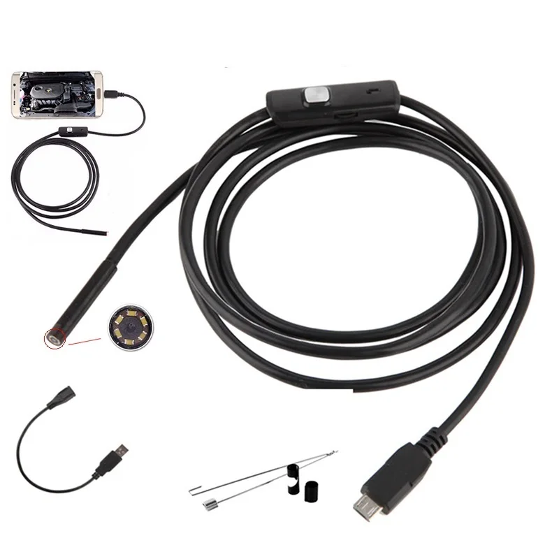 7 0 мм эндоскоп автомобильный Камера Usb смартфон на Android Cn вилка мягкой проволоки