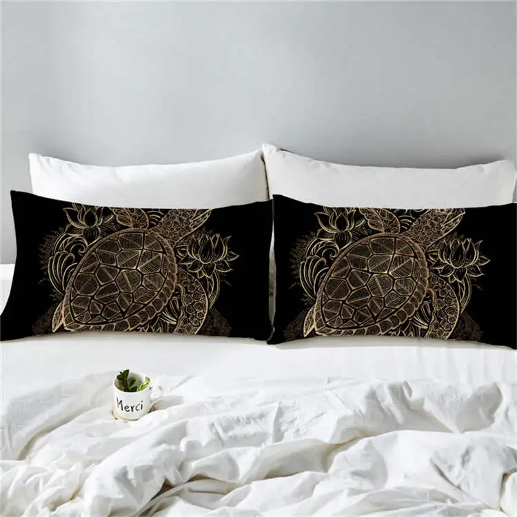 BeddingOutlet Turtle Pillow Case Golden Tortoise Pillowcase Luxury Animal Pillow Cover Bohemian Yellow for Bedroom Fronha - Цвет: 2