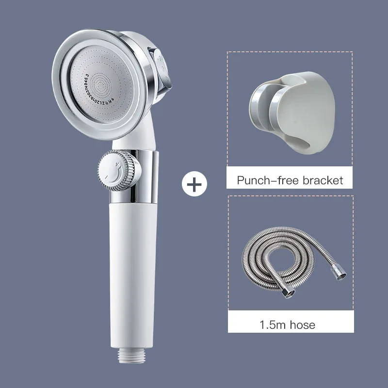 adjustable shower head bathroom accessories faucet set pressurized high pressure water saving perforated free bracket hose wash free global shipping