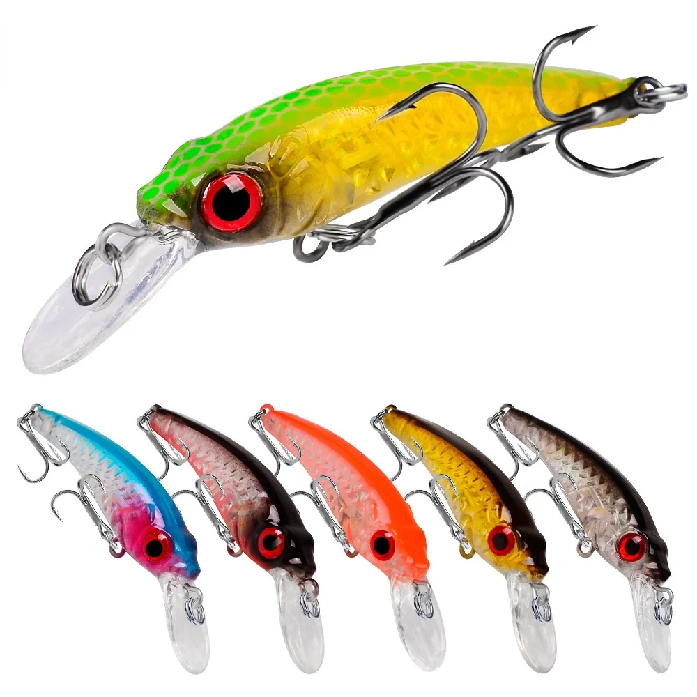 

1pcs 6cm 3.5g Minnow Fishing Lure Plastic Artificial Hard Bait Long-distance Simulation Bionic Fake Bait Wobblers Fishing Tackle