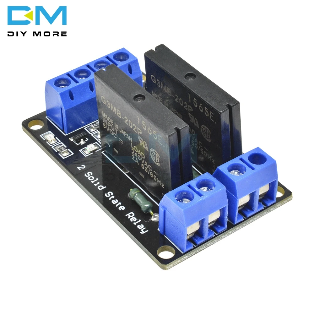 Двухканальный твердотельный релейный блок питания для Arduino 5 в постоянного тока