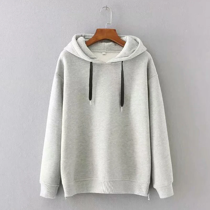 

Streetwear Autumn Loose side zippers Hooded Sweatshirt 2020 Winter Women thick fleece cotton sweatshirt hoodies sweatshirt women