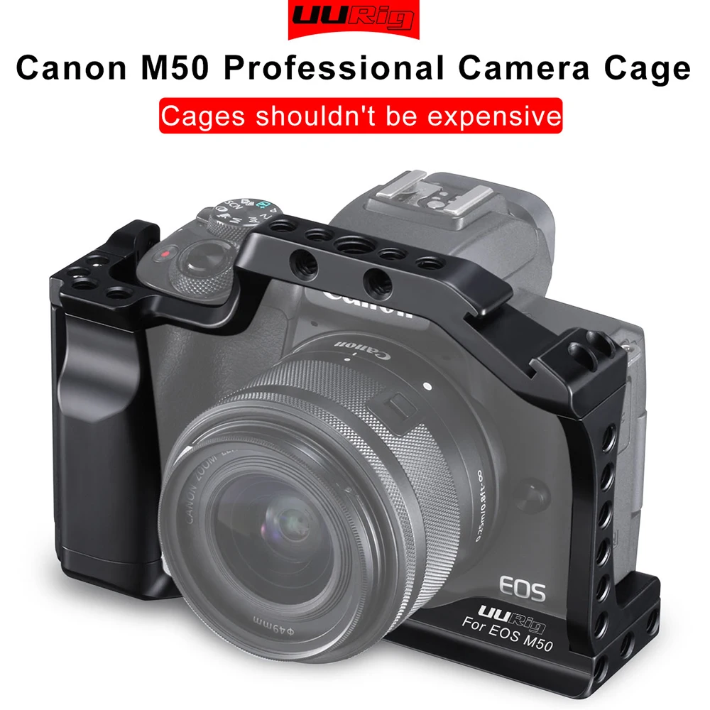 UURig Vlog Camera Cage Protective Case for Canon EOS M50 M5 DSLR Accessories Frame Shell For Quick Release Rig | Электроника