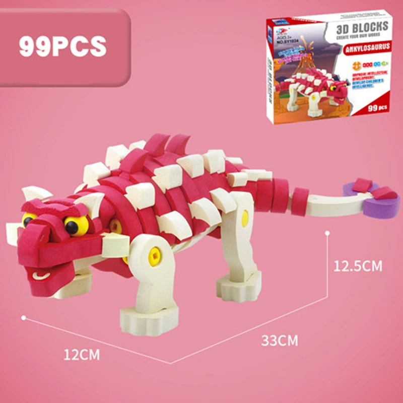 

Kids 3D EVA Foam Puzzle Insert Assembly Toys DIY Puzzle Game Jigsaw Puzzle Animal Dinosaur Craft Kits for Children Gift
