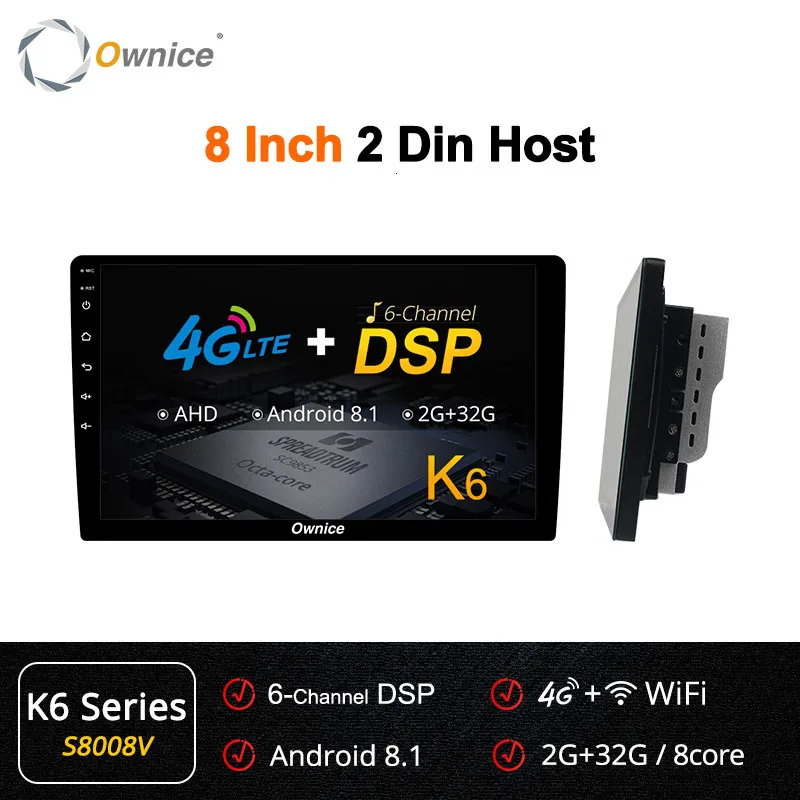 Ownice K6 Octa core 2 Universal Head uint Android 8.1 Car Radio Stereo GPS Navi Multimedia Player DSP Support 4G LTE AHD Camera