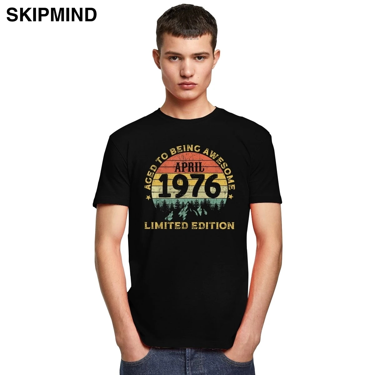 Винтажные легенды Awesome родился в мае 1976 мужские футболки натуральный хлопок 44 лет