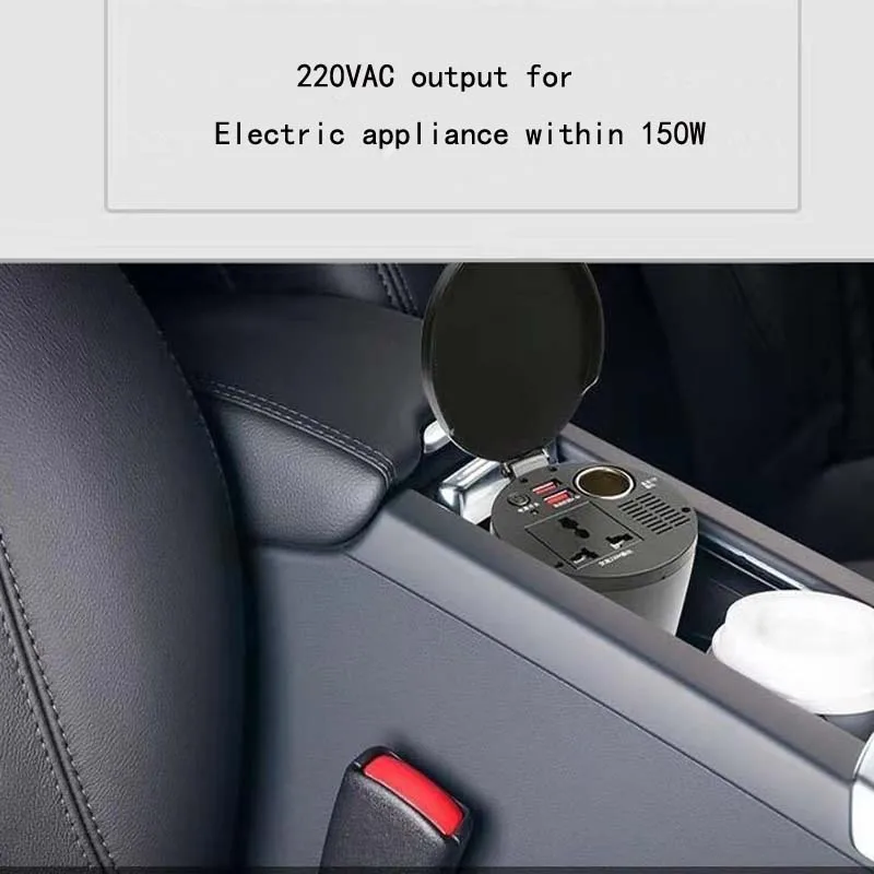 Тип чашки с двумя портами USB 2.1A/150 Вт автомобильный инвертор 12V постоянного тока до