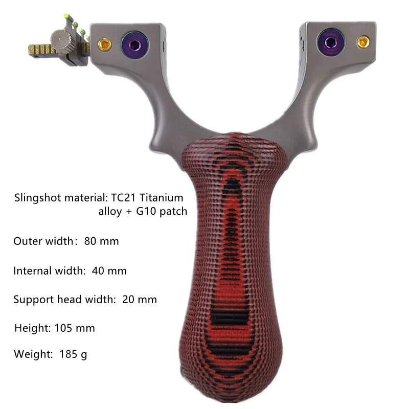 

High-end Titanium Alloy Slingshot High Precision Hunting Catapult With Flat Rubber Band Outdoor Game Fold Sling Shot Kids Toys