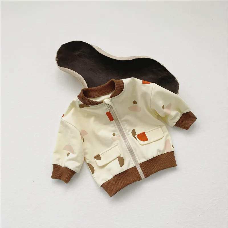 

MILANCEL 2021 Spring New Baby Clothes Cartoon Toddler Jacket Cotton Toddler Coat Baby Outerwear