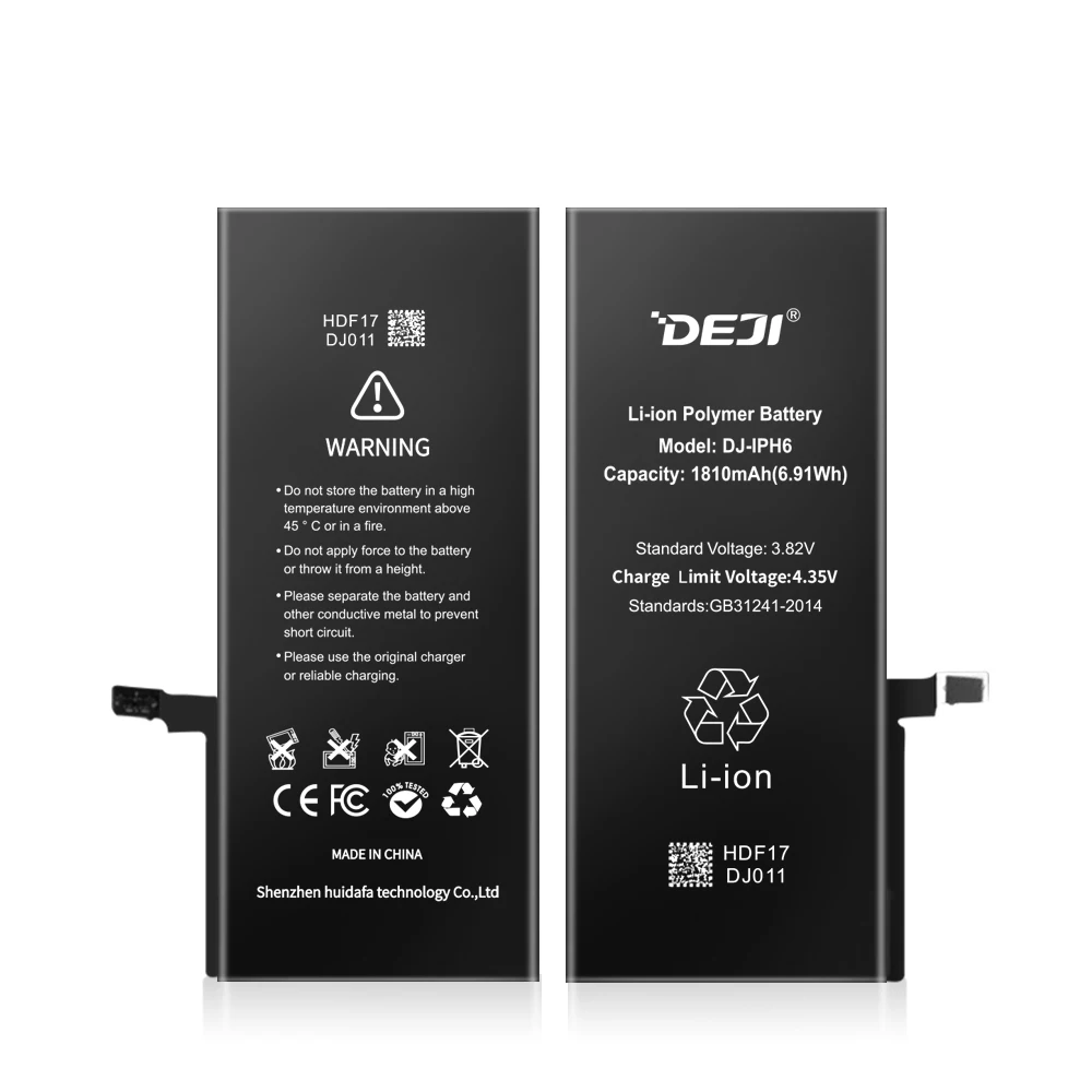 

DEJI Original Li-Polymer Battery For iPhone 6G High Quality Real Capacity 1810mAh Internal Phone Batteries Replacement I6