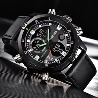 2021 new business men watch brand chronograph watches fashion leather dual time stopwatch multifunction watch relogio masculino