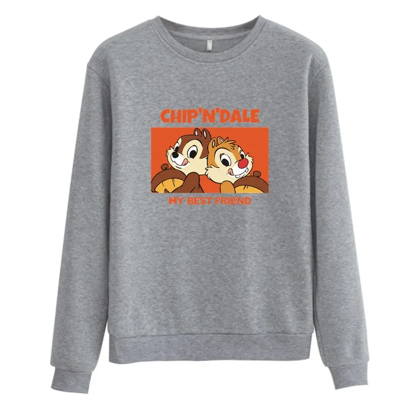 Disney Anime Chip N Dale Cute Kawaii Sweatshirt Woman Long Sleeve Streetwear Vogue Sport Mulheres Sweetshirts Korean Fashion Y2K