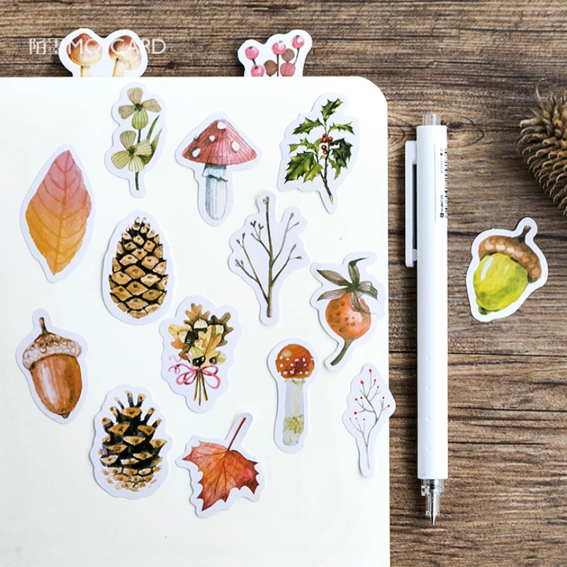 46pcs/set Forest Squirrel pinecone Stickers Kawaii Planner Decoration Scrapbooking Sticky School Supplies | Дом и сад