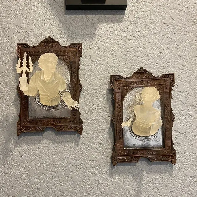 Ghost In The Mirror-placa de pared colgante para el hogar, espejo de exhibici&oacute;n luminoso de resina, creativo, accesorios de decoraci&oacute;n para habitaci&oacute;n-0